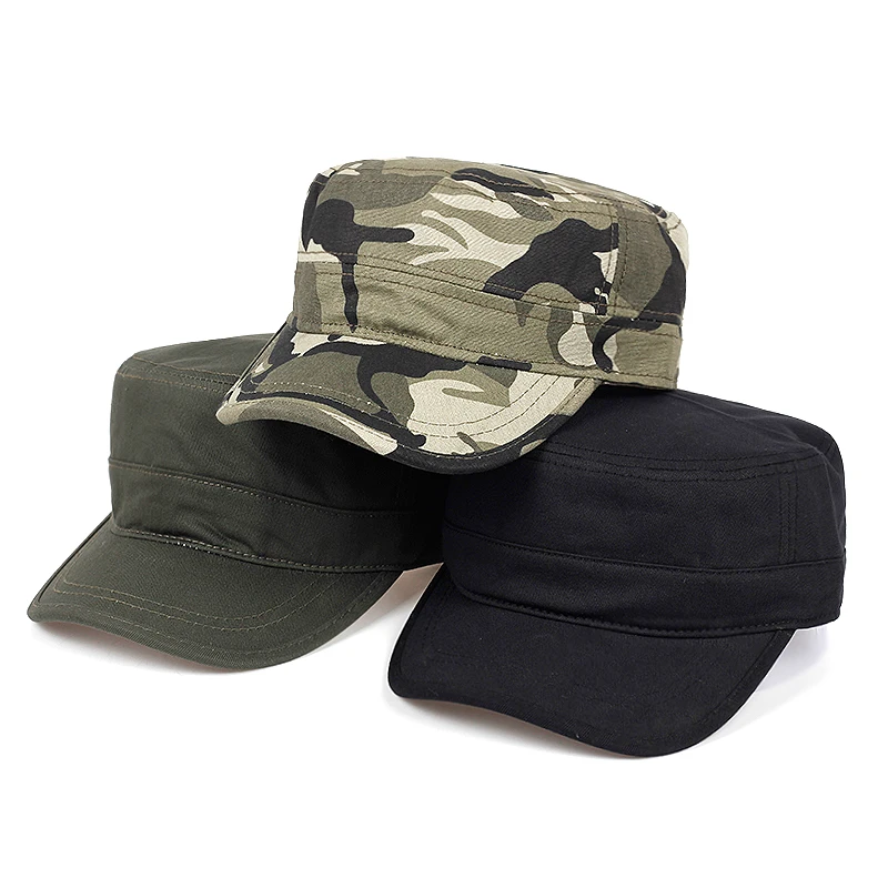 Unisex Light Plate Camouflage Series Flat Top Baseball Caps Spring Autumn Sailor Hats Men Flat Top Captain Military Caps