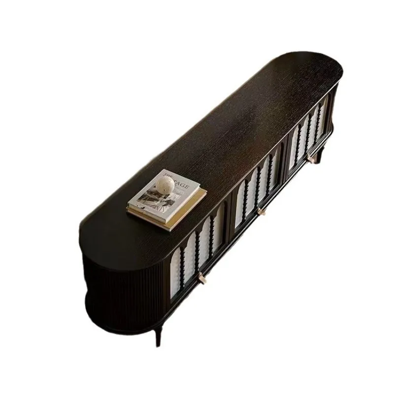 

living room TV cabinet, antique glass door, audio-visual cabinet, American floor-to-ceiling locker, floor cabinet