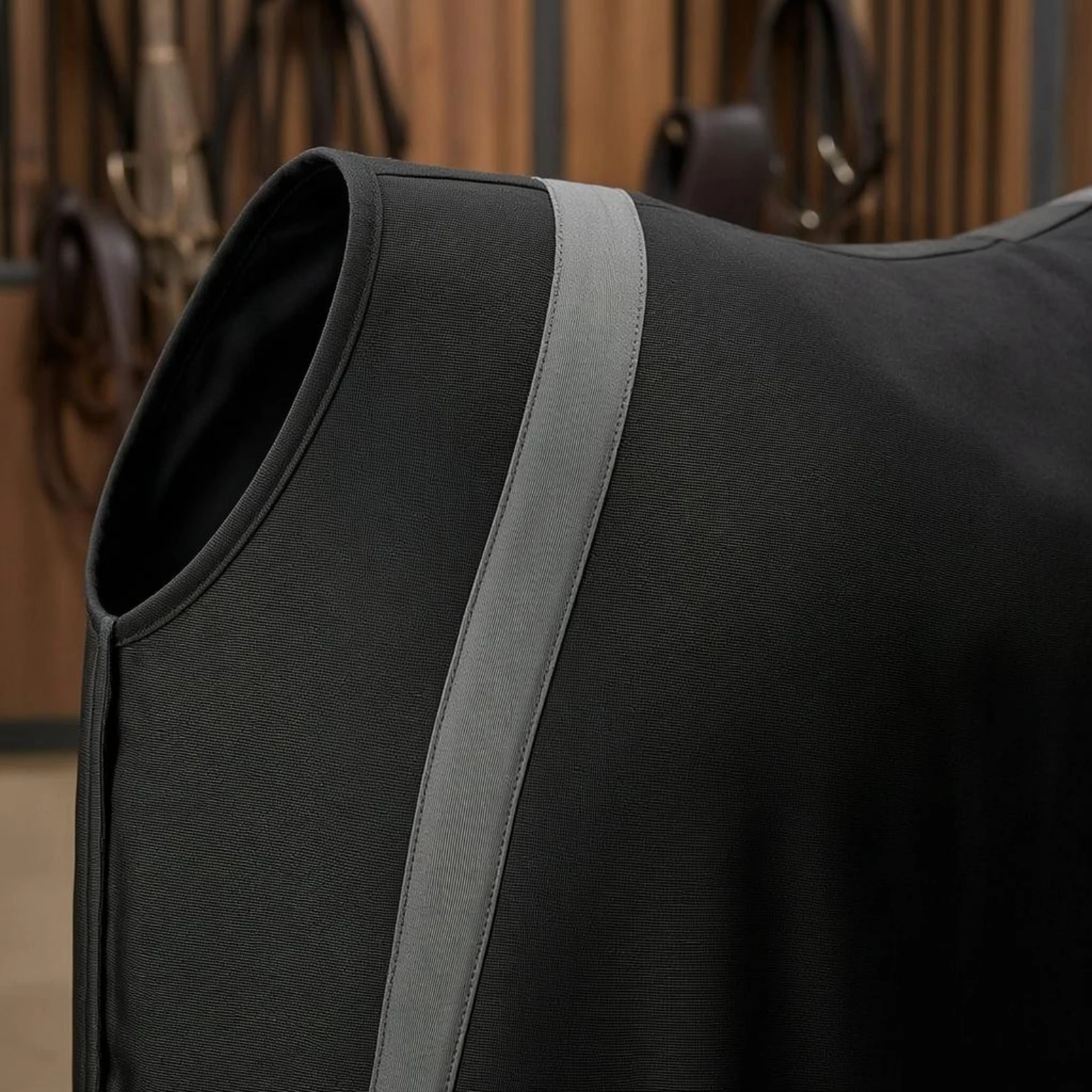 stretchy-horse-vest-hook-and-loop-fastener-closure-horse-riding-vest-animal-clothing-black-smooth-finish