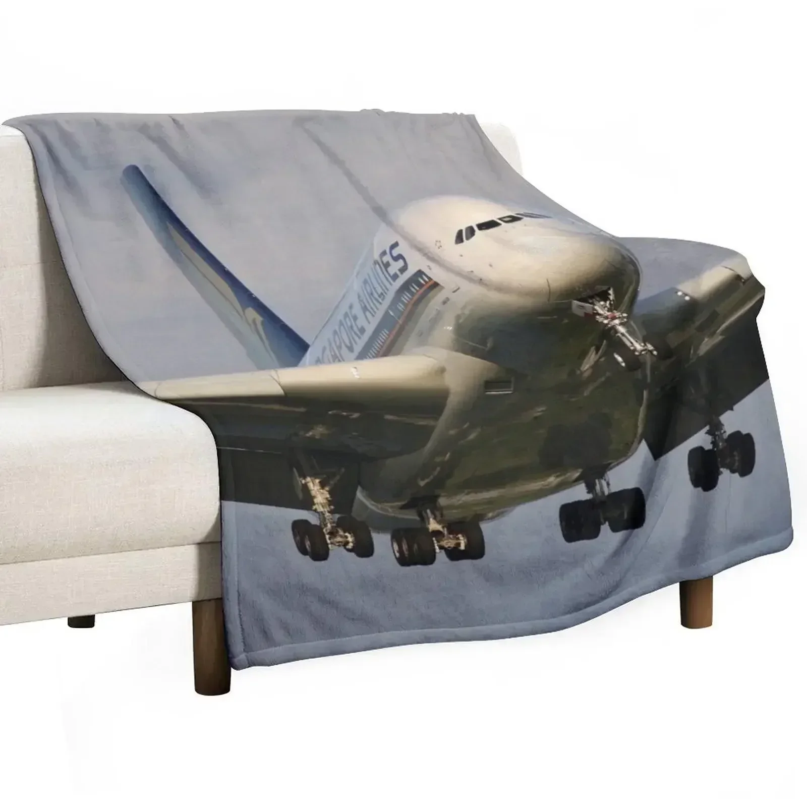 A380 Arrival Throw Blanket Personalized Gift Bed Blankets