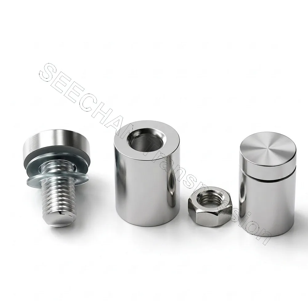 4PCS Glass Fasteners 12/16/19/25/40mm Stainless Steel Acrylic Advertisement Standoffs Pin Nails Billboard Fixing Screws Hardware