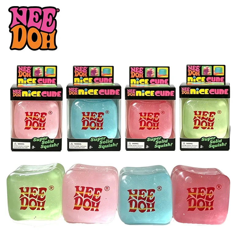 

Needoh Nice Ice Cube Funny Glow in Dark Fidget Toy Super Solid Squish Sensory Non-toxic Squeeze Stress Balls Toys for ADHD Gift
