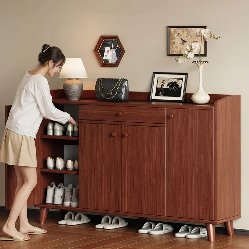 Wooden Modern Shoe Shelf Entrance Hall Vertical Slippers Box Luxury Designer Shoe Cabinet Organizer Zapatero Hotel Furniture