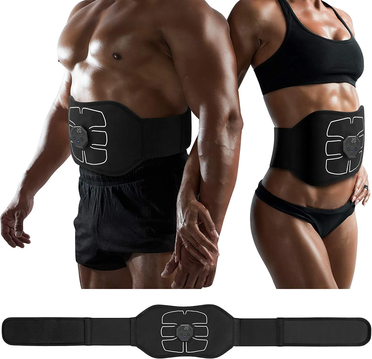 

EMS Muscle Stimulator Abs Trainer Abdominal Toning Belt Body Slimming Belt USB Recharge Weight Loss Home Gym Fitness Equiment