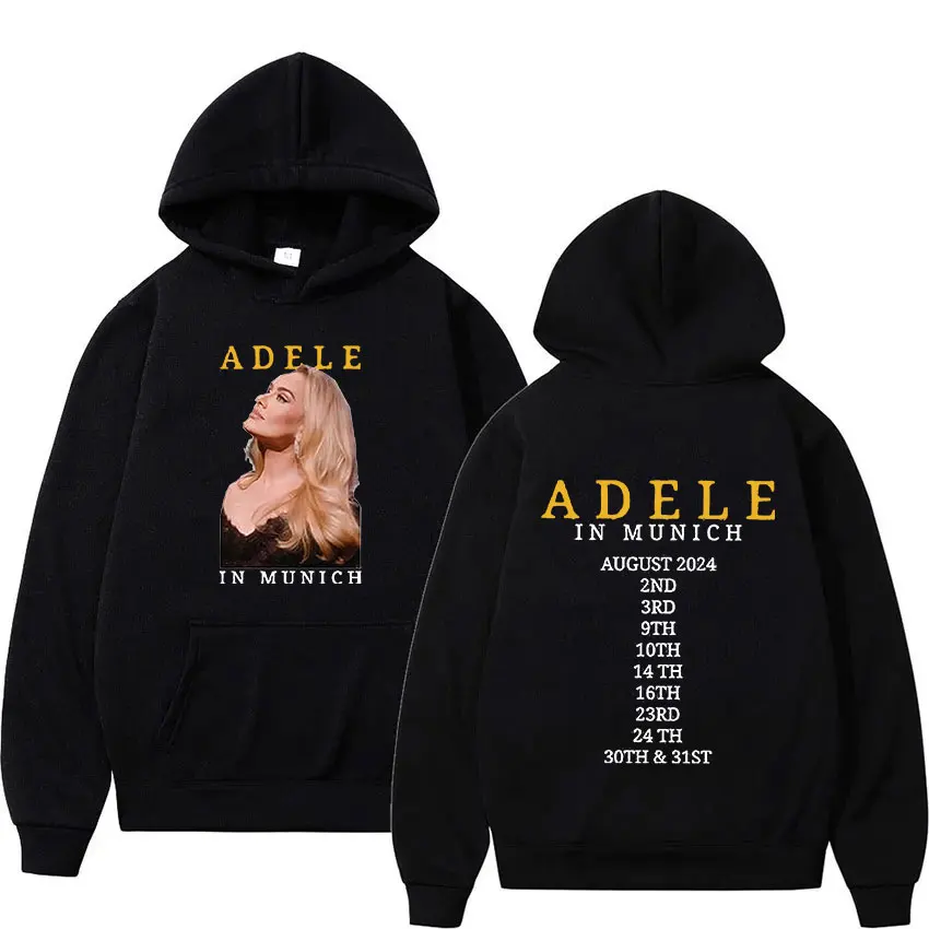 Adele Munich Tour 2024 New Album Hoodie Man Women Aesthetic Fashion Pullover Sweatshirt Casual Retro Oversized Hooded Streetwear