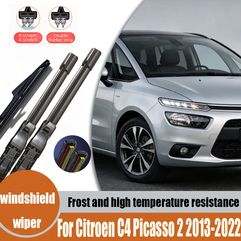 Para Citroën C4 Picasso 2 2013-2022, Escobillas Limpiaparabrisas Delanteras y Traseras, Escobillas para Parabrisas, Escobillas para Ventanas, 30"30"14", Accesorios para Automóviles