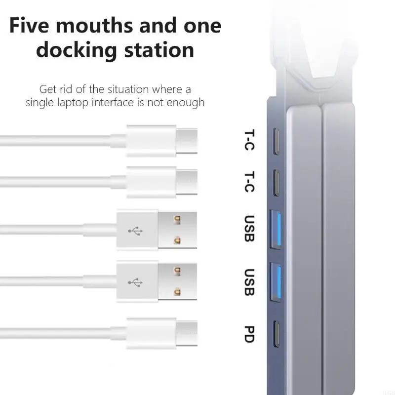 Laptop dan tablet ergonomis H37b dapat disesuaikan dengan adaptor USB typec PD100W
