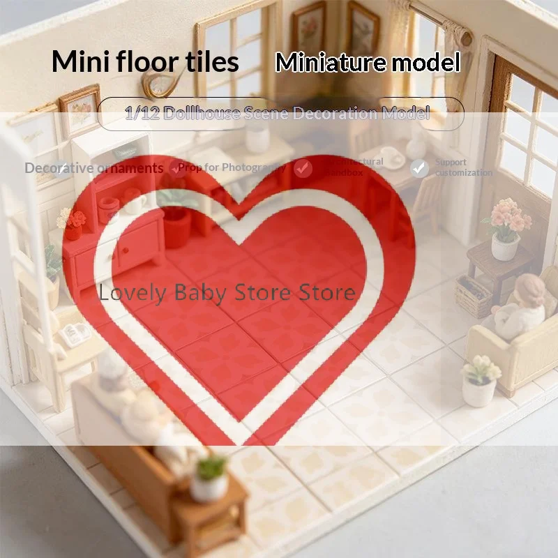 【BS】10Pcs DIY Educational Pretend Play Toy 1:12 Dollhouse Furniture Simulation Square Floor Decoration Splicing Wooden Floor