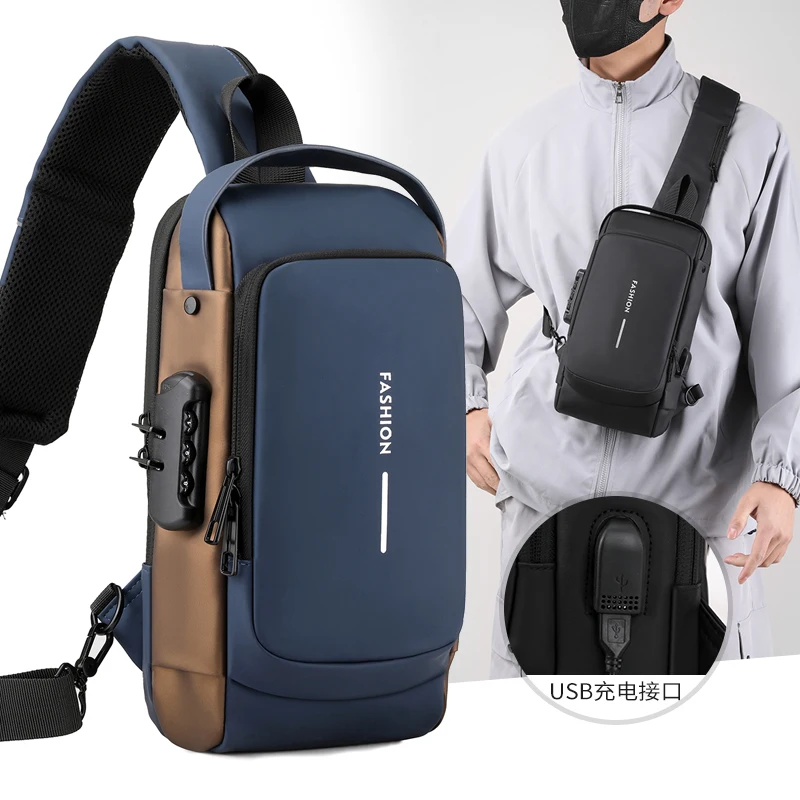 

Мужская нагрудная сумка из нейлона высокой плотности, деловая сумка через плечо для поездок на работу