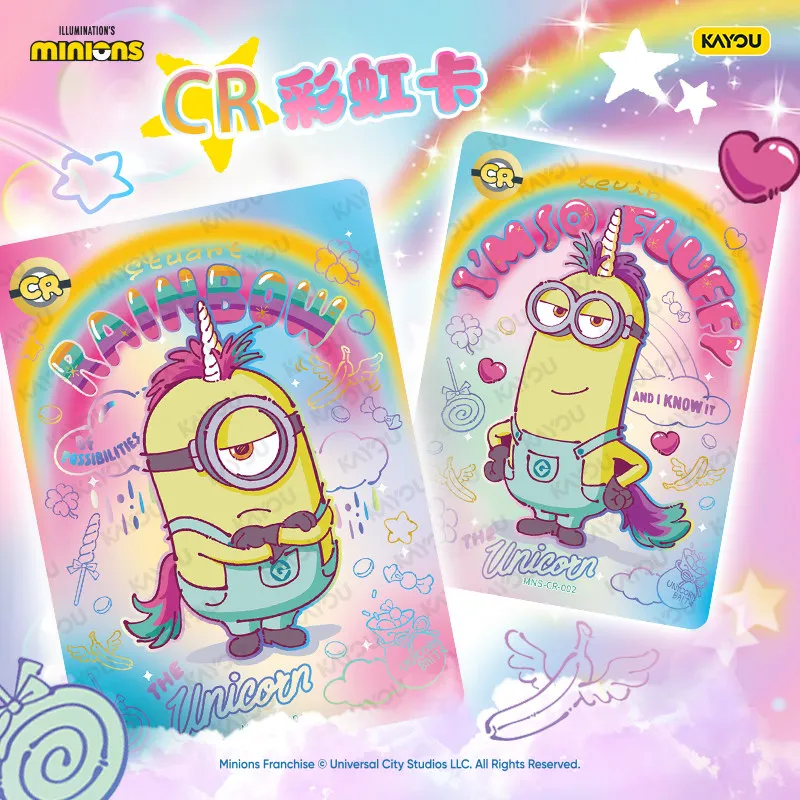 KAYOU 2026 New Minions Collection Card Peripheral Animations Cartoons Comics Surprise Gifts Cute Games Ornaments Rare Trendy Toy