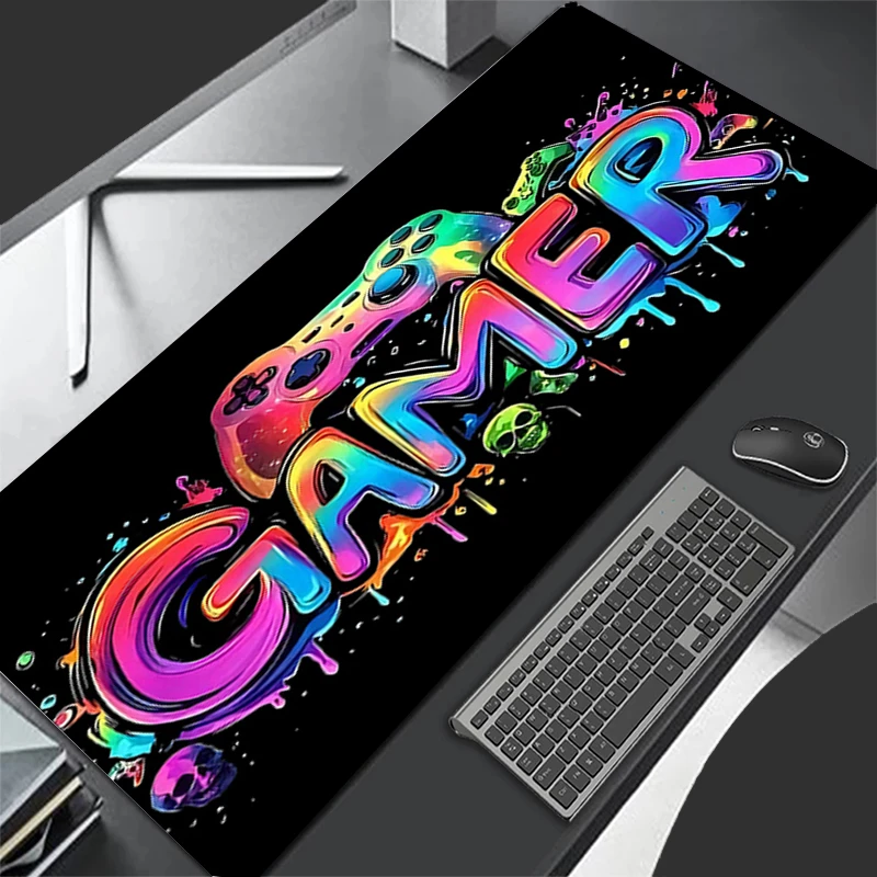 90x40 cm noir gris Gamer LOGO tapis de souris professionnel eSports joueurs de jeu vitesse verrouillage bord caoutchouc jeu bureau tapis de souris tapis de clavier