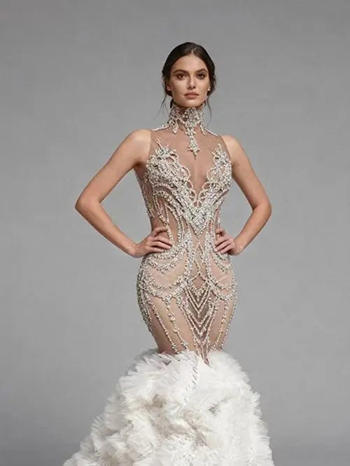 Elegantes Strass-Abend-Geburtstags-Hochzeitsgast-Meerjungfrauenkleid für Damen, formelles Bankett, Abschlussball, langes Kleid, Ballkleid, Party-Outfits