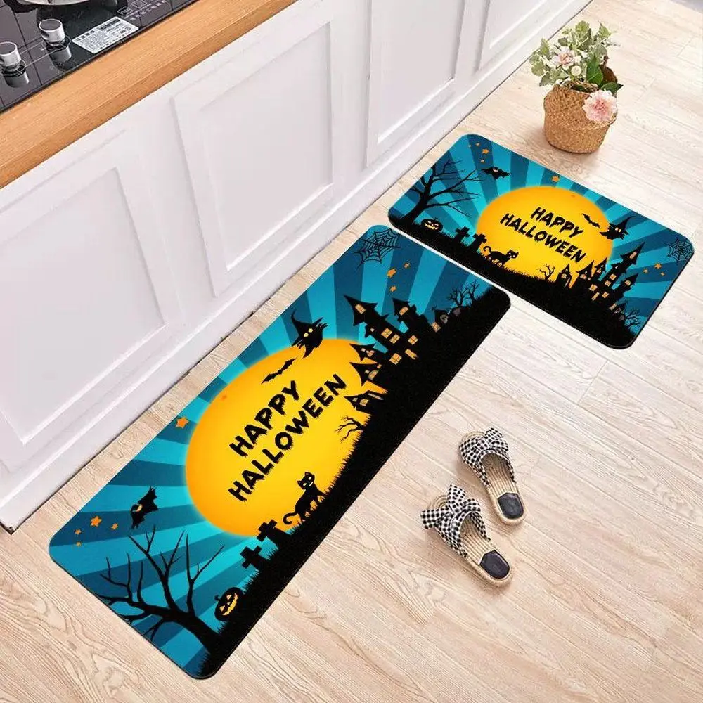 

VIKAMA Special Halloween Flannel Kitchen Mat, with Thickened Design, Soft and Thick Texture, Strong in Water Absorption and Dura