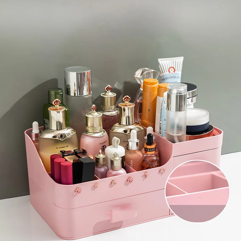 Large Capacity Cosmetic Storage Box Makeup Drawer Organizer Jewelry Nail Polish Makeup Container Desktop Sundries Storage Box