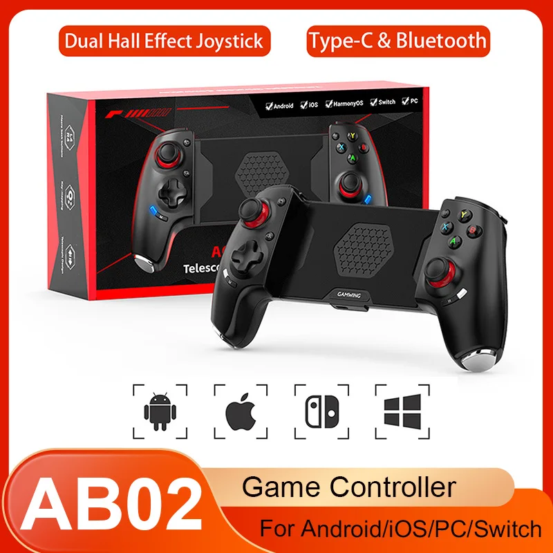 

Новый игровой контроллер для мобильного телефона Gamwing AB02 AoBing Max, беспроводной Bluetooth-геймпад Type-C, проводной и BT для Android/iOS/ПК/переключателя