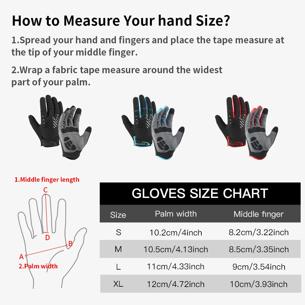 Racing Gloves Motocross Sports Gloves Breathable Non-slip MTB Road Bike Cycling Gloves Touch Screen Bicycle Gloves Men Women