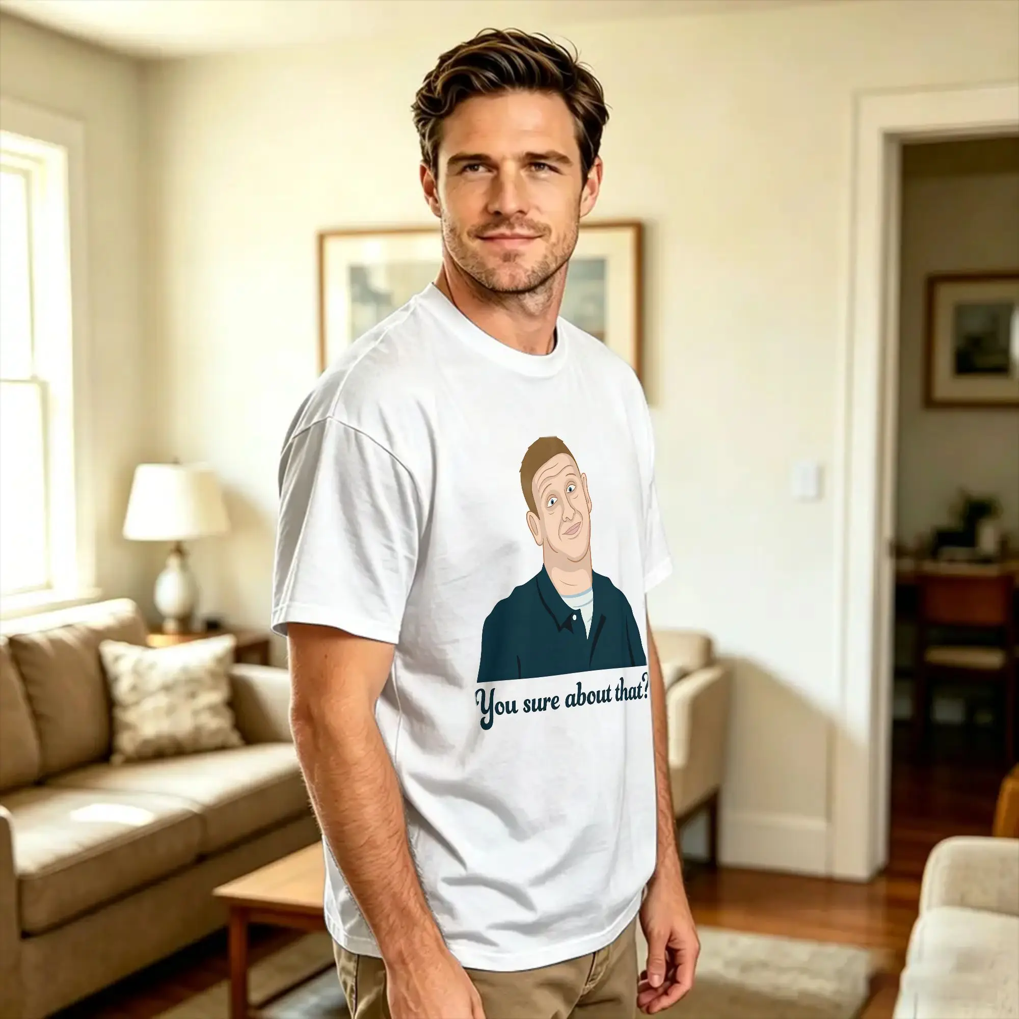 Tim Robinson You Sure About That T Shirt Men's  Y2K Funny T Shirts Summer Round Neck Hipster Tees Design Oversized Tops
