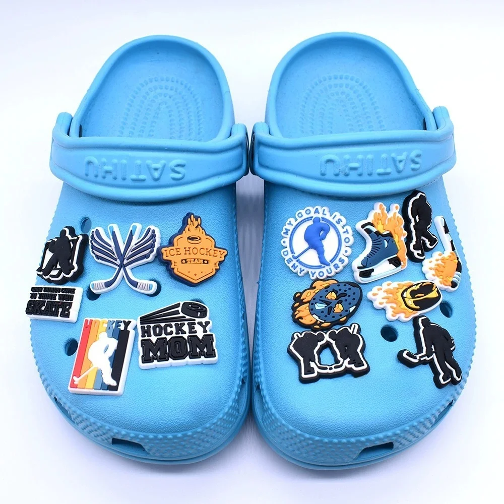 45 piezas de dijes para zapatos de hockey, dijes de hockey para zapatos, pulseras, sandalias y pulseras, regalos para niños, adolescentes y adultos