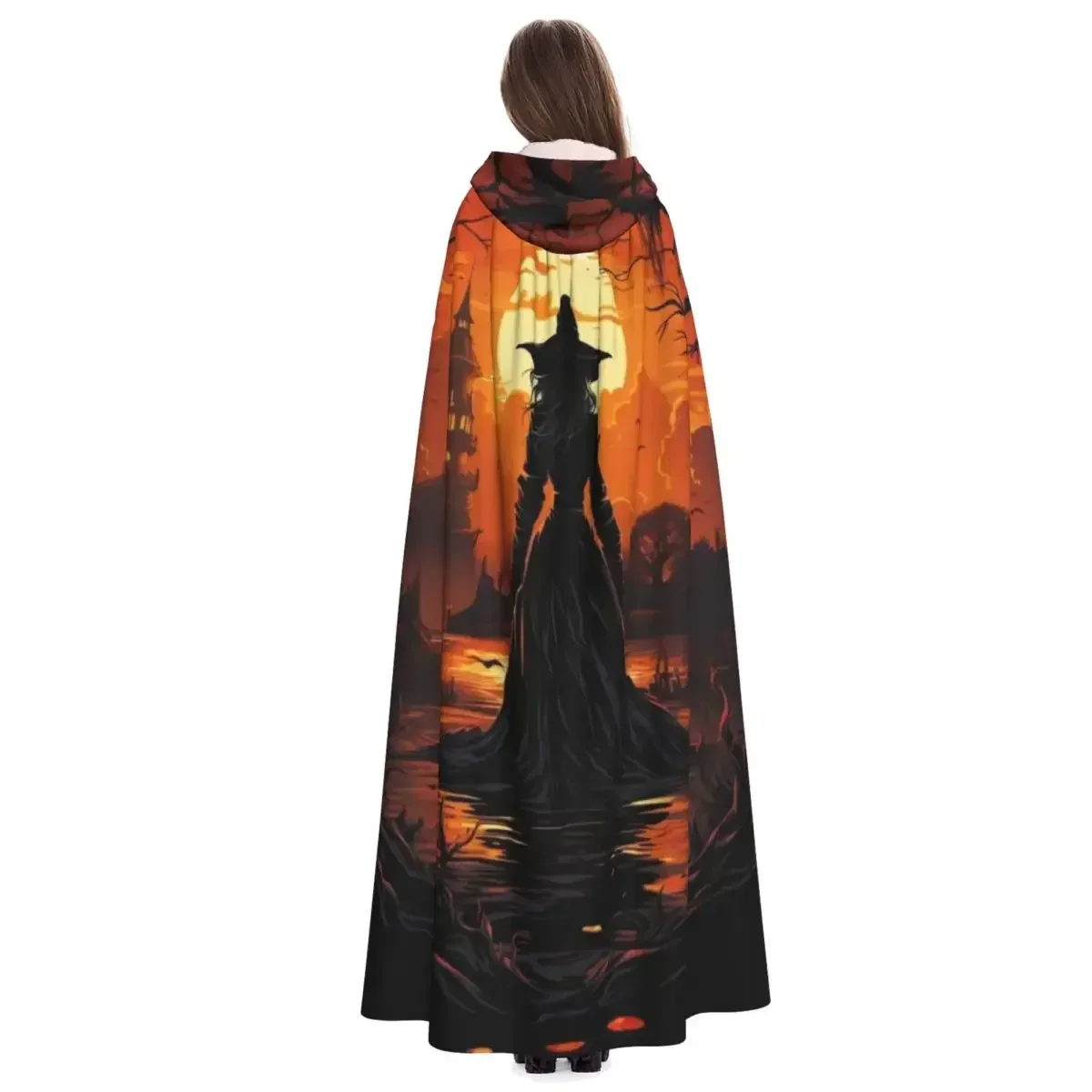 DIY Custom Adult Halloween Hooded Cape Comfortable And Elastic Halloween Role-playing Dance Parties Comic Exhibitions Etc