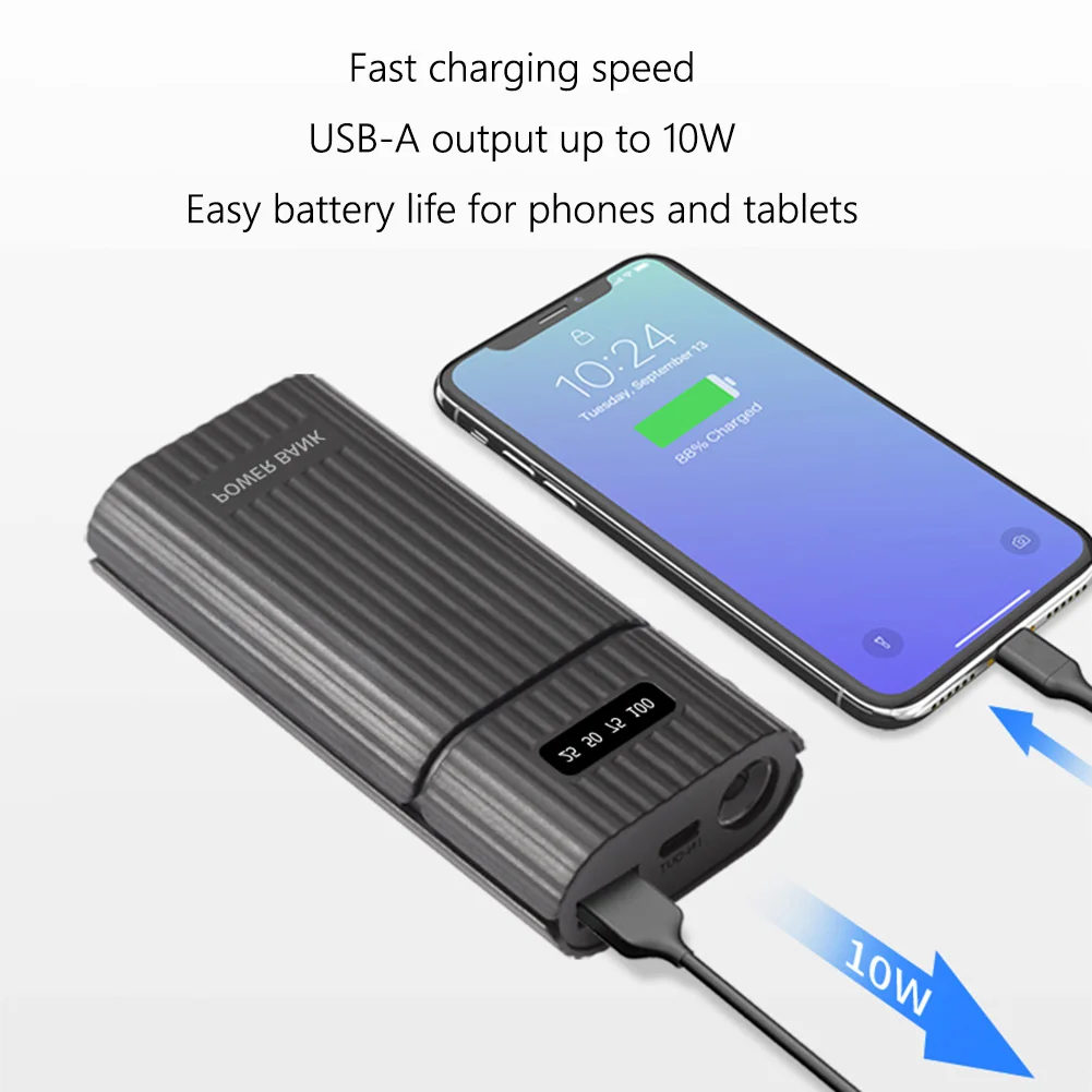 2/3-Port Input 18650/18700/20700/21700 Battery Charger Adapter No Welding Mobile Power Bank Case Quick Charging for Mobile Phone