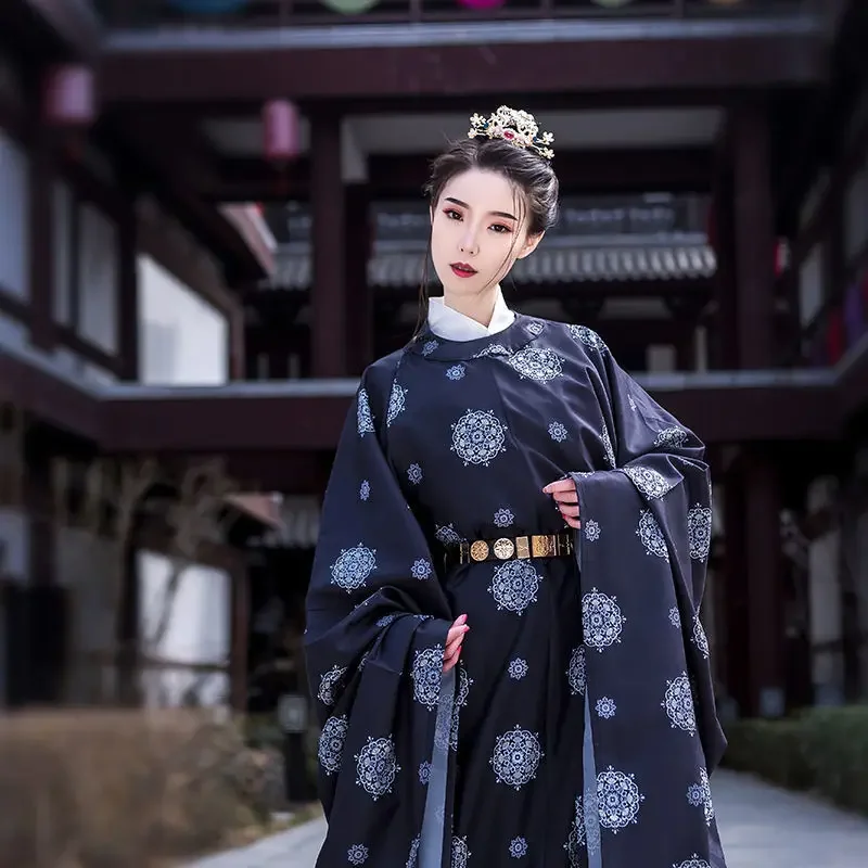 Hanfu Ming Stijl Chinese Oude Kostuum Hanfu Ming Dynastie Wijde Mouw Ronde Hals Gewaad Traditionele Chinese Mannen Vrouwen