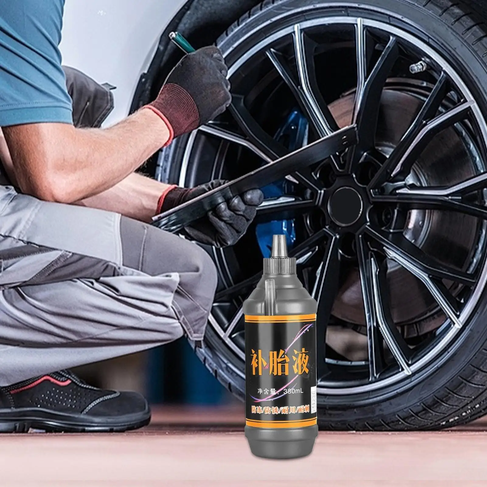 Bicycle Tire Sealant 380ml Quick Long-Lasting Portable Glue Tire Patch Glue for Supplies Bicycle Car ATV Tractor Athletic