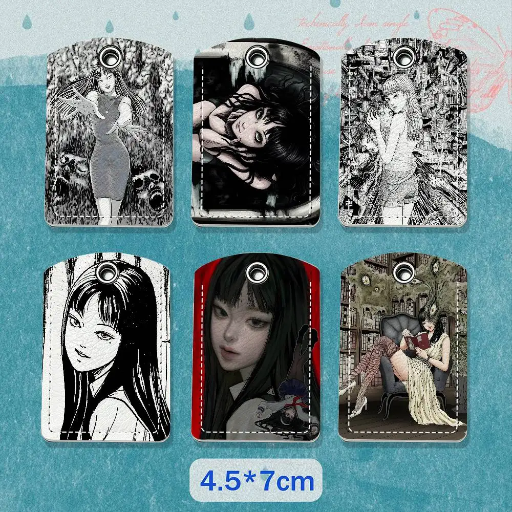Org T-Tomie PU Leather Card Holder Keychain Key Ring Door Lock Access Tag ID Access Card Air Tag Case Keychain Card