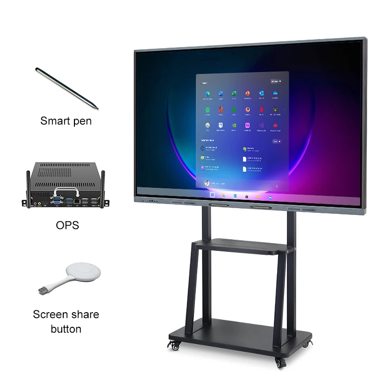 All-In-One 65 Inch Multi-Touch Screen Monitor Interactive Whiteboard For Effective Class Teaching