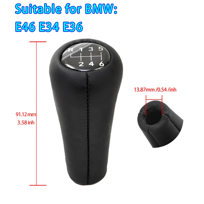 

Car Gear Shift Knob For BMW For E36 E46 E90 E87 X1 Shift Button Gear Lever Head Shifter Transmission 5-speed 6-speed BMW Models