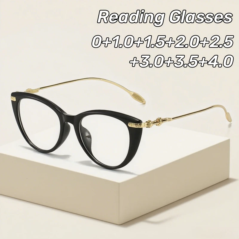 

New Large Frame Cat's Eye Presbyopia Glasses Fashion Ultra-light Women's HD Anti-blue Light Reading Glasses Women's Eyepieces