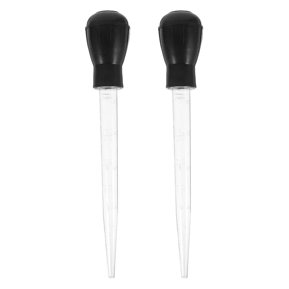 

2PCS BBQ Oil Dripper Turkey Baster Small Cooking Tool for Grilling Pancakes Stirfrying Spice Baster Metal Dropper Kitchen