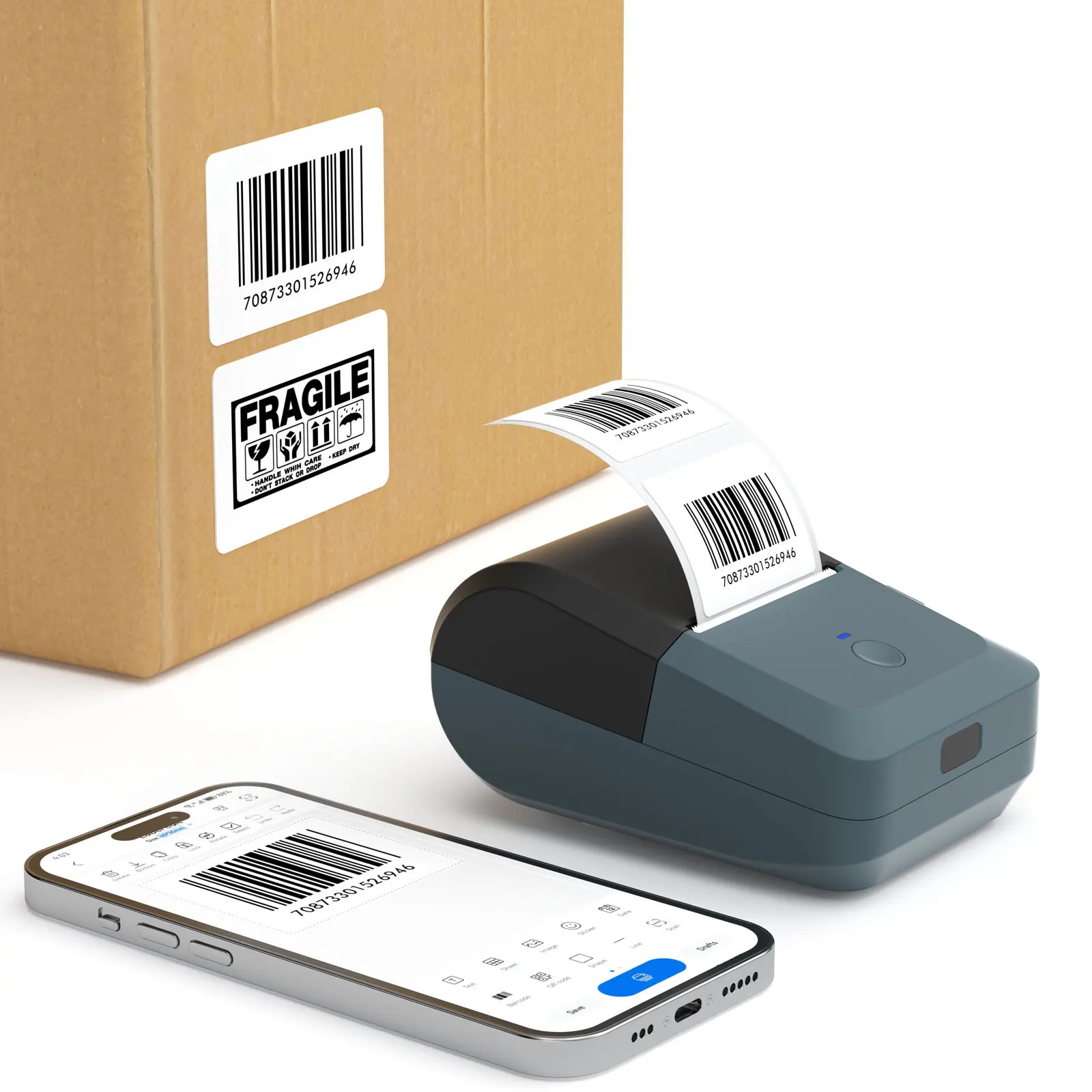 Label Printer Small Portable Store Logistics Price Label Thermal Paper Bluetooth Printer