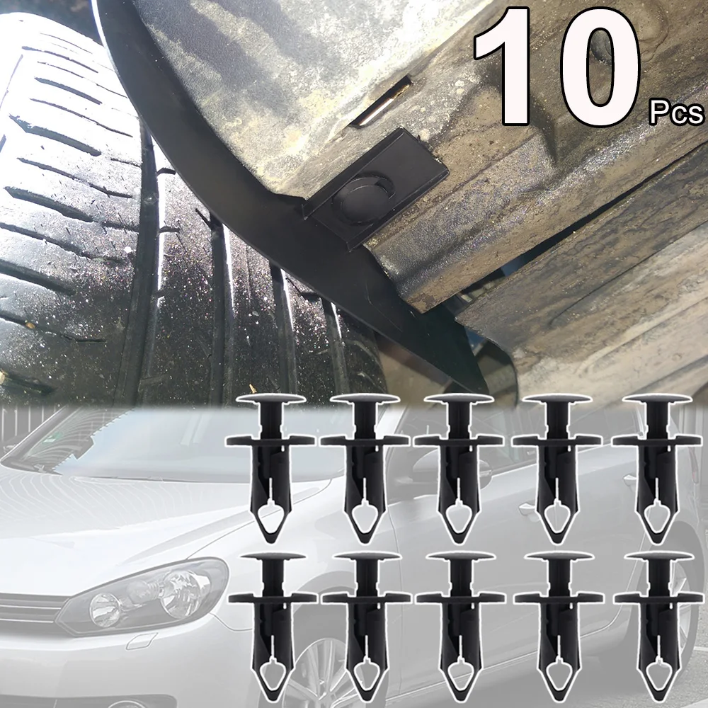 

10Pcs For VW Golf 5/6 2003 - 2012 Caddy 2K Jetta A5 A6 Engine Undertray Bumper Wing Splashguard Shields Fixing Carpet Push Clip