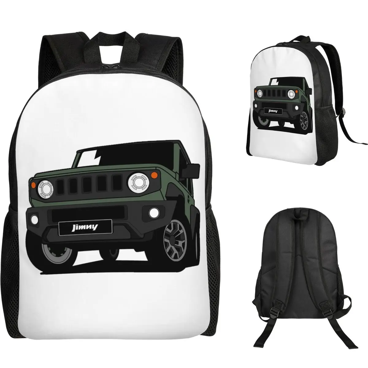 

Green Jimny Student Backpack School Bag Hiking Travel Daypack for Men Women Fashion Bookbag Shoulder Bags