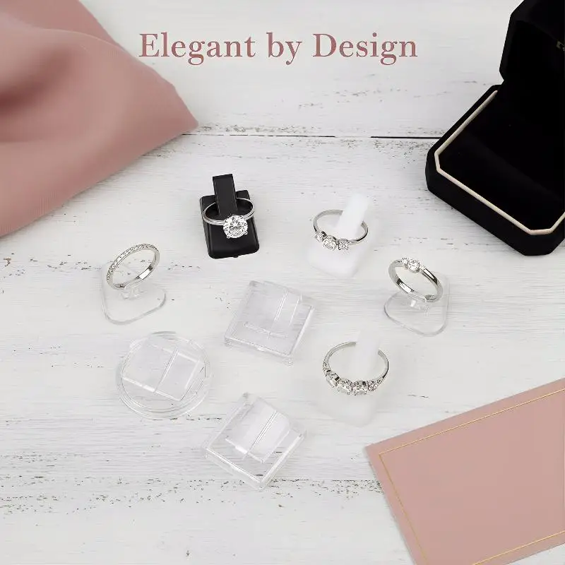 @*Plastic Ring Display Holders 20Pcs Set Transparent Stand for Jewelry Showcase Counter Display Store Exhibition - view 4