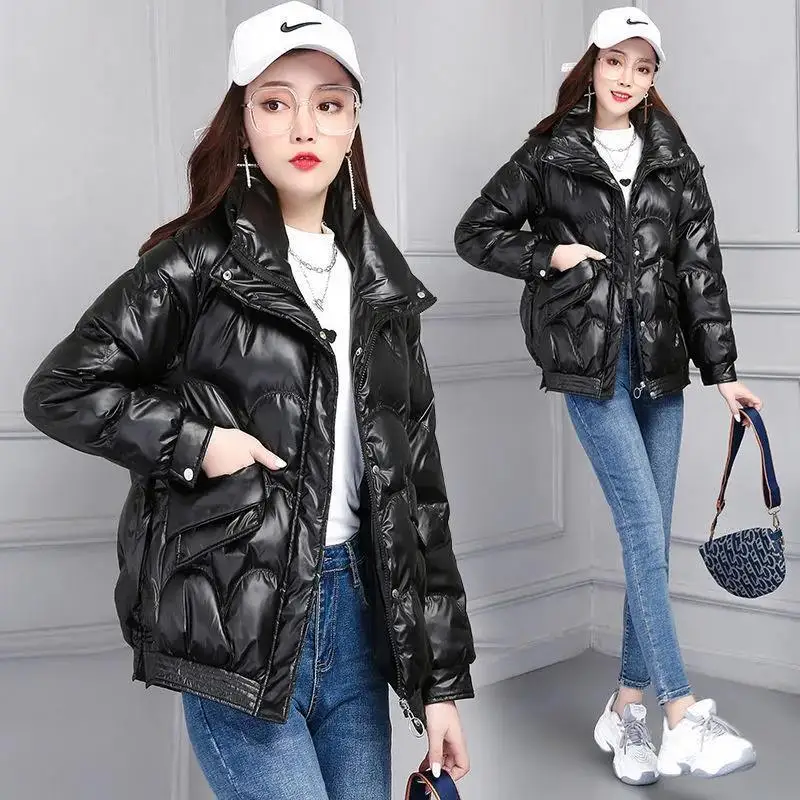 2023 Winter New Women Cotton Coat Winter Jacket Female Warm Large Size Parkas Thick Outwear Bright Face No Wash Overcoat