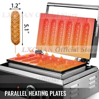 HomeWise 6PCS Electric Waffle Sausage Maker Non-Stick Lolly Stick Muffin Crispy French Corn Hot Dog Machine Kitchen Home 4