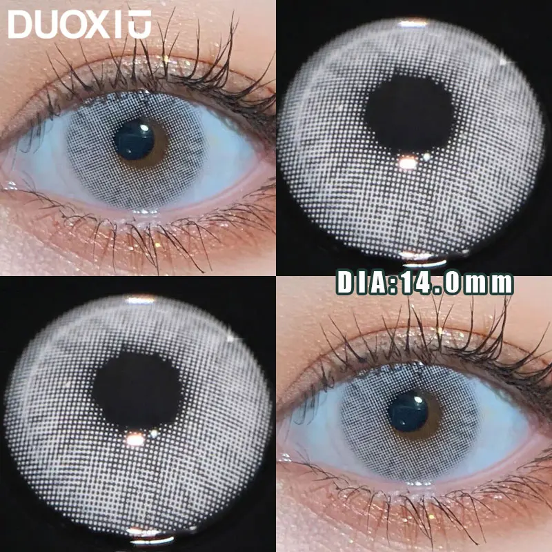 DuoXiu 1Pair New Freshly Colour Contacts Lenses Doll Natural Eye Lenses Dark Blue  Beauty Pupil Green Gray Lenses Free Shipping