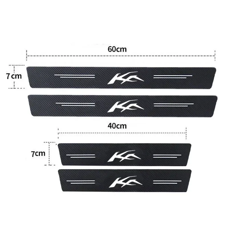 Luminous Car Door Sill Protector Rear Trunk Bumper Threshold Stickers for Ford KA Logo Focus ST F150 Fusion Escape Fiesta Mondeo