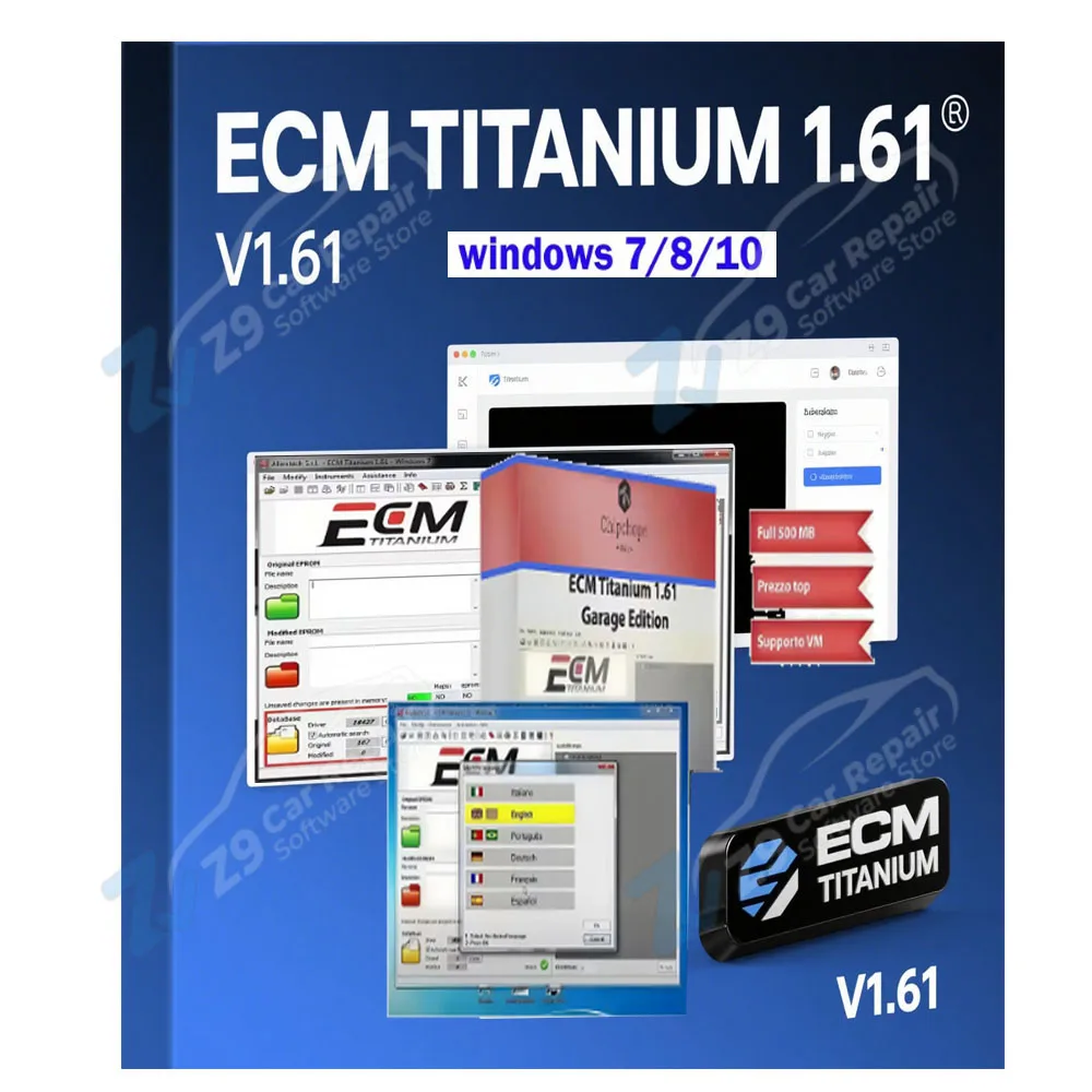 

2025 NEW ECM TITANIUM 1.61 With 26000 + Driver ECM 18259+ Drivers for ecu tool Send link or CD or USB windows 7/8/10