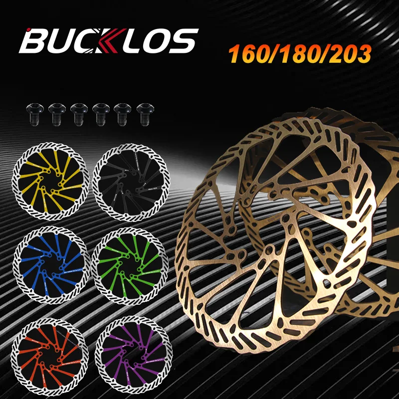 

BUCKLOS Bicycle Brake Disc Rotors 160 180 203 Disc Brake with 6 Free Bolts Ultralight MTB Bike Hydraulic Disc Brake Rotor