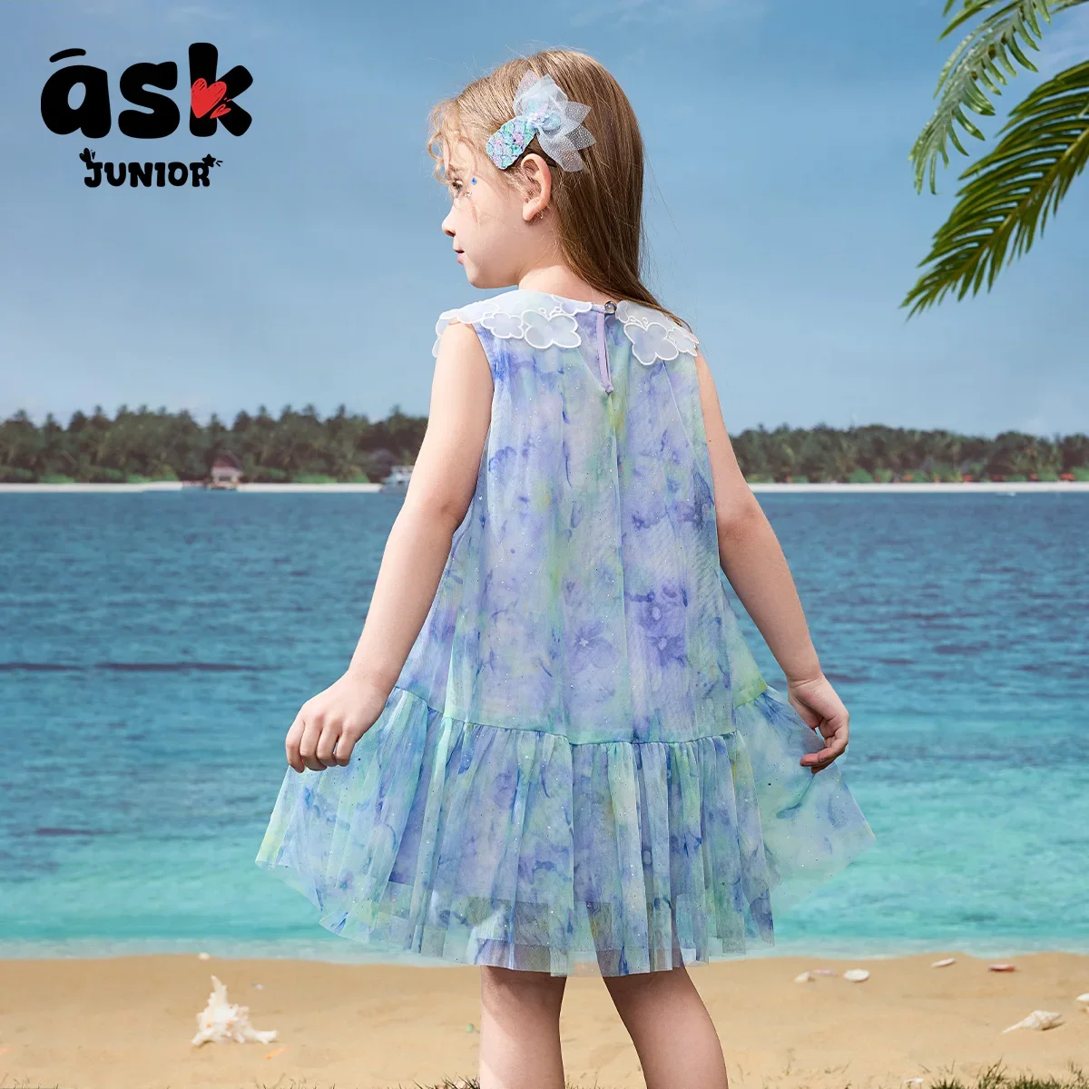 اسأل فستانًا صيفيًا متباينًا للفتيات الصغيرات متوسطًا وطويلًا