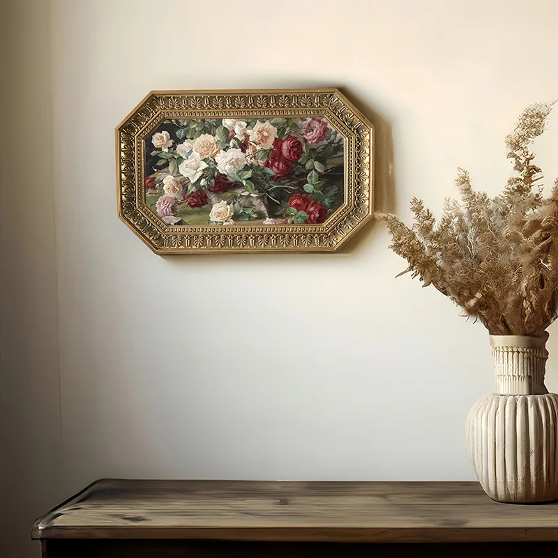 Golden American European Style Resin Photo Frame Combined Decoration, Hanging On The Wall, Bedroom Bedside Table Decoration