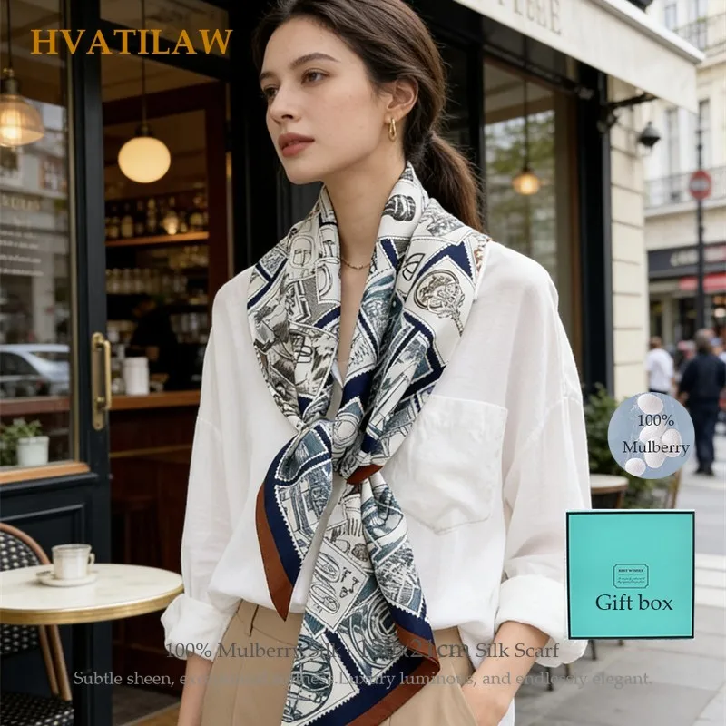 

Luxury 100% Real Silk Scarf Women 150x21cm Narrow Long Skinny Scarf Elegant Designer Silk Shawl Wrap Foulard Neck Scarf Gift Box