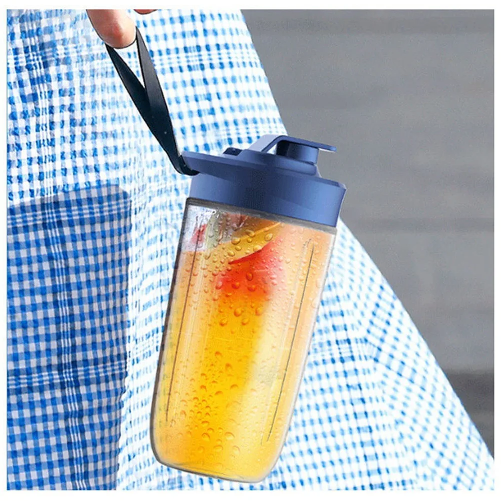 เครื่องปั่นน้ำผลไม้6ใบพร้อมเครื่องปั่นผลไม้ขนาดพกพาและฝา USB แบบพกพาชาร์จได้ mesin mikser น้ำผลไม้ขนาดเล็ก (สีชมพู)