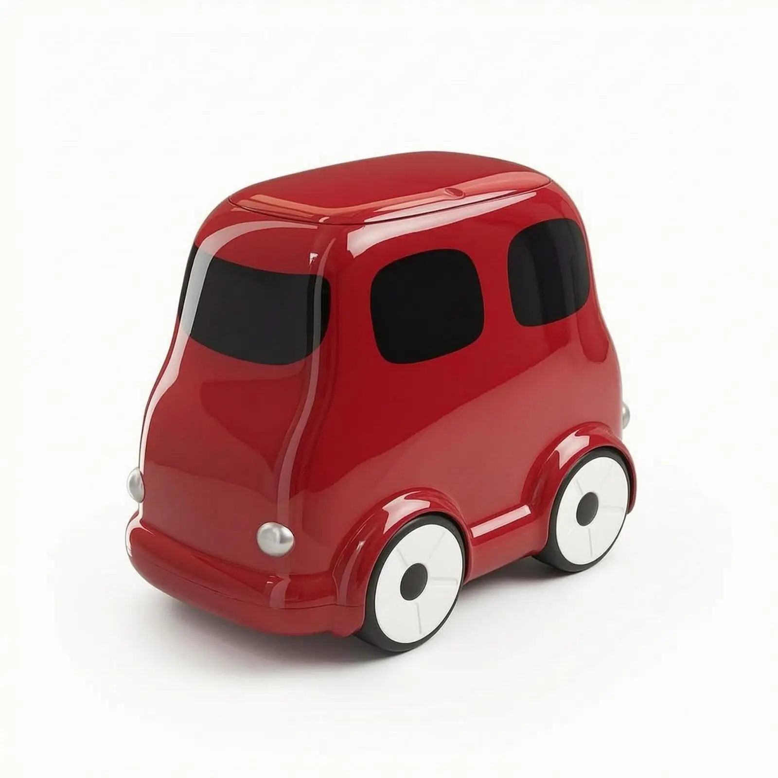 Car Trash Bin Bus Shape Portable Waste Basket with Wheels for Home Decorative Storage Solution