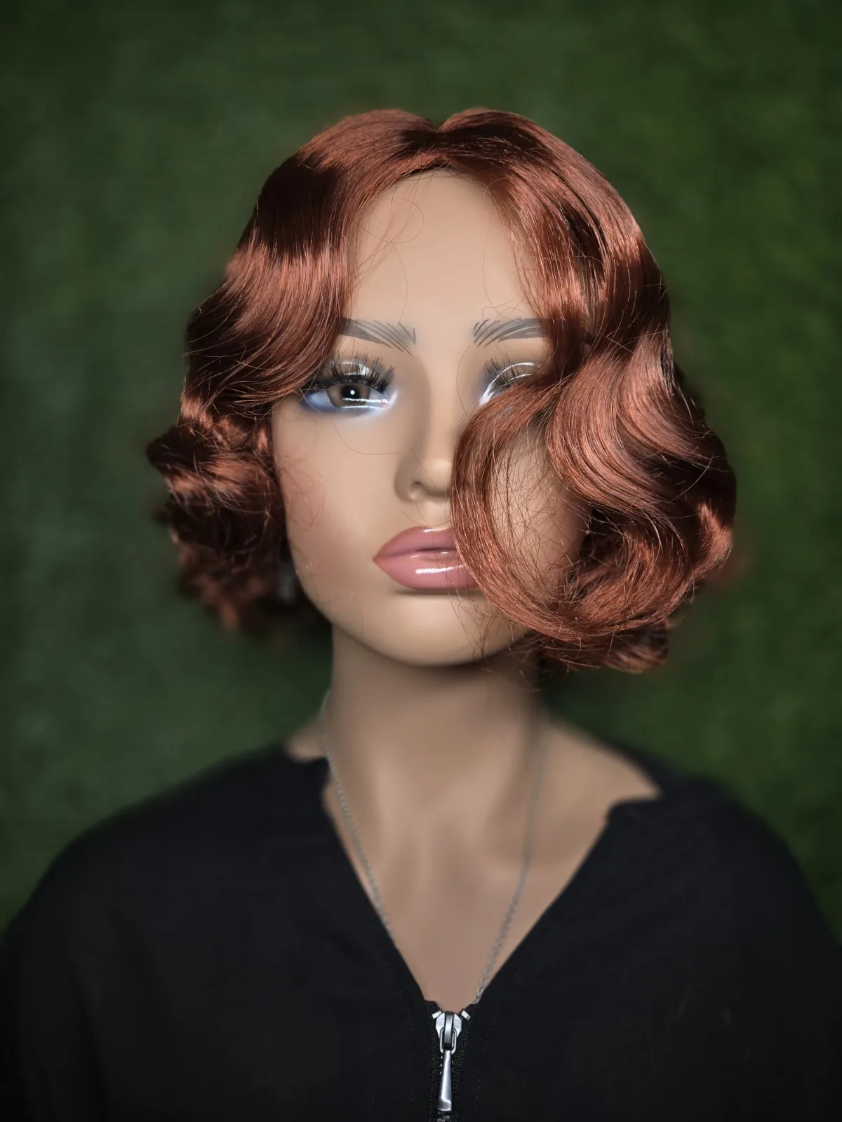 

Short Red 1920s Wig Finger Wave Curly Short Vintage Cosplay for Women