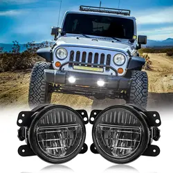 2pcs 4 Inch Led Fog Lights,Unique Design Fog lamps For Jeep Wrangler JK JKU 2007-2018 TJ CJ LJ , Front Bumper Driving Lights
