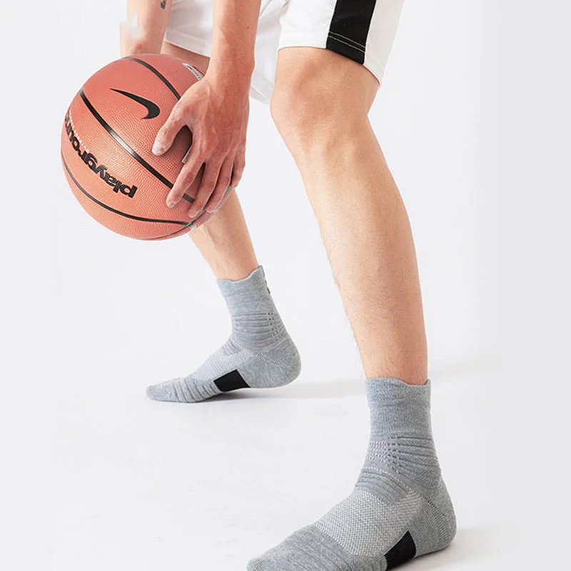 1/3/5Pairs Men's Athletic Ankle Socks Breathable Mesh Cushioned Non-Slip Running Sports Sock with Arch Support Sweat-Absorbing