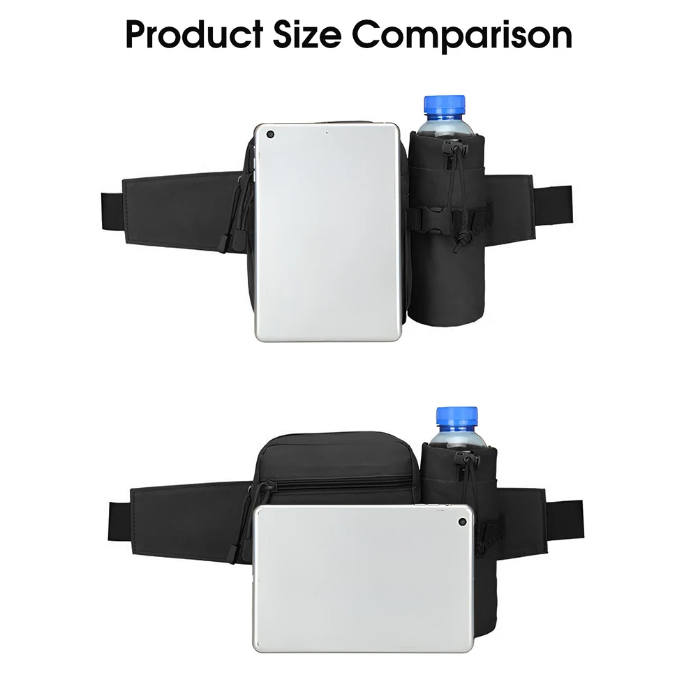 حقيبة خصر تكتيكية مقاومة للماء في الهواء الطلق للرجال ، حزمة حزام الهاتف ، مموهة ، حقيبة زجاجة مياه ، الصيد ، المشي لمسافات طويلة ، التسلق #4